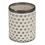 Clayre & Eef | Glazen Theelichthouder Wit ø 7x8 cm | 6GL3339 Clayre & Eef | Glazen Theelichthouder Wit ø 7x8 cm | 6GL3339