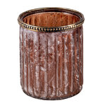 Clayre & Eef | Glazen Theelichthouder Bruin ø 10x12 cm | 6GL3356 Clayre & Eef | Glazen Theelichthouder Bruin ø 10x12 cm | 6GL3356