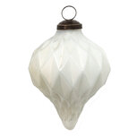Clayre & Eef | Kerstbal Wit ø 8x10 cm | 6GL3676 Clayre & Eef | Kerstbal Wit ø 8x10 cm | 6GL3676