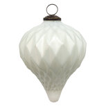 Clayre & Eef | Kerstbal Wit ø 13x15 cm | 6GL3677 Clayre & Eef | Kerstbal Wit ø 13x15 cm | 6GL3677