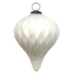 Clayre & Eef | Kerstbal XL Wit ø 16x20 cm | 6GL3678 Clayre & Eef | Kerstbal XL Wit ø 16x20 cm | 6GL3678