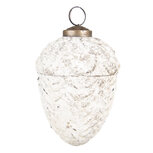 Clayre & Eef | Kerstbal Wit ø 8x10 cm | 6GL3775 Clayre & Eef | Kerstbal Wit ø 8x10 cm | 6GL3775