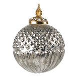 Clayre & Eef | Kerstbal Zilverkleurig ø 10 cm | 6GL3810 Clayre & Eef | Kerstbal Zilverkleurig ø 10 cm | 6GL3810