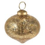 Clayre & Eef | Kerstbal Goudkleurig ø 9x8 cm | 6GL3825 Clayre & Eef | Kerstbal Goudkleurig ø 9x8 cm | 6GL3825