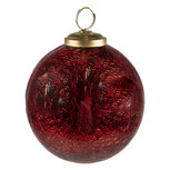 Clayre & Eef | Kerstbal Rood ø 9x10 cm | 6GL3836 Clayre & Eef | Kerstbal Rood ø 9x10 cm | 6GL3836