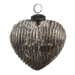 Clayre & Eef | Kerstbal Grijs 11x5x12 cm | 6GL3850 Clayre & Eef | Kerstbal Grijs 11x5x12 cm | 6GL3850