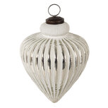 Clayre & Eef | Kerstbal Wit ø 13x17 cm | 6GL3865 Clayre & Eef | Kerstbal Wit ø 13x17 cm | 6GL3865