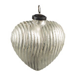Clayre & Eef | Kerstbal Zilverkleurig 7x4x8 cm | 6GL3877 Clayre & Eef | Kerstbal Zilverkleurig 7x4x8 cm | 6GL3877