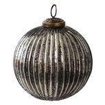 Clayre & Eef | Kerstbal Zwart ø 10x10 cm | 6GL3908 Clayre & Eef | Kerstbal Zwart ø 10x10 cm | 6GL3908