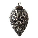 Clayre & Eef | Kerstbal Zwart ø 7x12 cm | 6GL3912 Clayre & Eef | Kerstbal Zwart ø 7x12 cm | 6GL3912