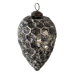 Clayre & Eef | Kerstbal Zwart ø 9x15 cm | 6GL3913 Clayre & Eef | Kerstbal Zwart ø 9x15 cm | 6GL3913