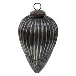 Clayre & Eef | Kerstbal Zwart ø 9x14 cm | 6GL3926 Clayre & Eef | Kerstbal Zwart ø 9x14 cm | 6GL3926
