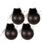 Clayre & Eef | Kerstbal Zwart set 4 ø 8x8 cm | 6GL3943 Clayre & Eef | Kerstbal Zwart set 4 ø 8x8 cm | 6GL3943
