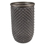 Clayre & Eef | Glazen Theelichthouder Grijs ø 10x17 cm | 6GL3971 Clayre & Eef | Glazen Theelichthouder Grijs ø 10x17 cm | 6GL3971