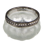 Clayre & Eef | Glazen Theelichthouder Wit ø 5x3 cm | 6GL3973 Clayre & Eef | Glazen Theelichthouder Wit ø 5x3 cm | 6GL3973