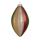 Clayre & Eef | Kerstbal Rood Groen ø 8x15 cm | 6GL4340 Clayre & Eef | Kerstbal Rood Groen ø 8x15 cm | 6GL4340