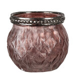 Clayre & Eef | Glazen Theelichthouder Roze ø 7x6 cm | 6GL4378 Clayre & Eef | Glazen Theelichthouder Roze ø 7x6 cm | 6GL4378