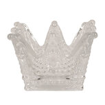 Clayre & Eef | Glazen Theelichthouder Kroon Transparant 8x8x5 cm | 6GL4392 Clayre & Eef | Glazen Theelichthouder Kroon Transparant 8x8x5 cm | 6GL4392