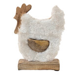 Clayre & Eef | Decoratie Beeld Haan Wit, Bruin 15x5x19 cm | 6H2162M Clayre & Eef | Decoratie Beeld Haan Wit, Bruin 15x5x19 cm | 6H2162M