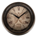 Clayre & Eef | Wandklok Bruin Beige ø 23x5 cm / 1xAA | 6KL0801 Clayre & Eef | Wandklok Bruin Beige ø 23x5 cm / 1xAA | 6KL0801