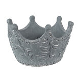 Clayre & Eef | Bloempot kroon Grijs 18x17x12 cm | 6TE0481M Clayre & Eef | Bloempot kroon Grijs 18x17x12 cm | 6TE0481M