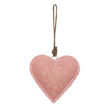 Clayre & Eef | Decoratie hanger Hart Roze 14x4x14 cm | 6Y4813L Clayre & Eef | Decoratie hanger Hart Roze 14x4x14 cm | 6Y4813L