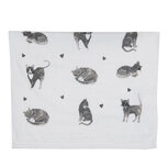 Clayre & Eef   | Gastendoekje Grijs, Wit 40x66 cm | CTCAK