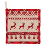 Clayre & Eef | Pannenlap Rood, Beige 20x20 cm | NOC45-1 Clayre & Eef | Pannenlap Rood, Beige 20x20 cm | NOC45-1