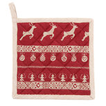 Clayre & Eef | Pannenlap Rood, Beige 20x20 cm | NOC45-2 Clayre & Eef | Pannenlap Rood, Beige 20x20 cm | NOC45-2