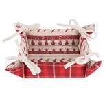 Clayre & Eef | Broodmand Rood, Beige 35x35x8 cm | NOC47 Clayre & Eef | Broodmand Rood, Beige 35x35x8 cm | NOC47