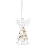 Dekoratief | Hanger engeltje, zilver/transparant, glas, 6x5x9cm | A245063 Dekoratief | Hanger engeltje, zilver/transparant, glas, 6x5x9cm | A245063