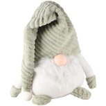 Dekoratief | Pop gnoom zittend, wit/groen, stof, 19x14x55cm | A245092 Dekoratief | Pop gnoom zittend, wit/groen, stof, 19x14x55cm | A245092