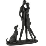 Dekoratief | Koppel m/hond, zwart, resina, 21x7x27cm | A245167 Dekoratief | Koppel m/hond, zwart, resina, 21x7x27cm | A245167