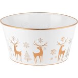 Dekoratief | Bakje ovaal 'Snow Deer', wit/goud, metaal, 21x17x11cm | A245186 Dekoratief | Bakje ovaal 'Snow Deer', wit/goud, metaal, 21x17x11cm | A245186