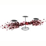 Dekoratief | Tafelstuk op voet m/kerstballetjes, bordeau, pvc, 78x23x18cm | A245286 Dekoratief | Tafelstuk op voet m/kerstballetjes, bordeau, pvc, 78x23x18cm | A245286