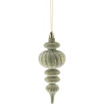 Dekoratief | Hanger 'Flocked Glitter', groen/goud, stof, 6x6x17cm | A245341 Dekoratief | Hanger 'Flocked Glitter', groen/goud, stof, 6x6x17cm | A245341