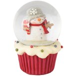 Dekoratief | Waterbol cupcake m/sneeuwman, rood, resina/glas, 10x10x15cm | A245637 Dekoratief | Waterbol cupcake m/sneeuwman, rood, resina/glas, 10x10x15cm | A245637