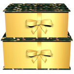 Dekoratief | Set 2 dozen m/strik 'Dotty Chique', 20x15x9cm | A245649 Dekoratief | Set 2 dozen m/strik 'Dotty Chique', 20x15x9cm | A245649