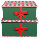 Dekoratief | Set 2 dozen m/strik 'Classic Check', 20x15x9cm | A245697 Dekoratief | Set 2 dozen m/strik 'Classic Check', 20x15x9cm | A245697