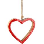 Dekoratief | Hanger hart m/stipjes, naturel/rood, hout/enamel, 17x3x17cm | A248090 Dekoratief | Hanger hart m/stipjes, naturel/rood, hout/enamel, 17x3x17cm | A248090