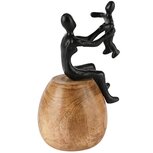 Dekoratief | Deco mama m/kind op bol, zwart/naturel, metaal/hout, 12x10x20cm | A248165 Dekoratief | Deco mama m/kind op bol, zwart/naturel, metaal/hout, 12x10x20cm | A248165