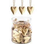 Dekoratief | Bokaal m/60 hangers (4cm) hartje, goud, glas/metaal, 10x10x12cm | A248166 Dekoratief | Bokaal m/60 hangers (4cm) hartje, goud, glas/metaal, 10x10x12cm | A248166