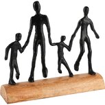 Dekoratief | Deco gezin op voet, zwart/naturel, metaal/hout, 30x7x30cm | A248408 Dekoratief | Deco gezin op voet, zwart/naturel, metaal/hout, 30x7x30cm | A248408