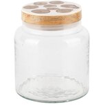 Dekoratief | Bewaarpot 'Timber', transparant, glas/hout, 13x13x15cm | A248416 Dekoratief | Bewaarpot 'Timber', transparant, glas/hout, 13x13x15cm | A248416