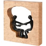 Dekoratief | Deco koppel in frame, zwart/naturel, metaal/hout, 21x6x23cm | A248428 Dekoratief | Deco koppel in frame, zwart/naturel, metaal/hout, 21x6x23cm | A248428
