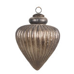 Clayre & Eef | Kerstbal Grijs ø 13x17 cm | 6GL4536M Clayre & Eef | Kerstbal Grijs ø 13x17 cm | 6GL4536M