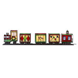 Clayre & Eef | Tiffany Tafellamp Trein Rood Groen 100x9x20 cm E14/max 5x7W | 5LL-9350 Clayre & Eef | Tiffany Tafellamp Trein Rood Groen 100x9x20 cm E14/max 5x7W | 5LL-9350