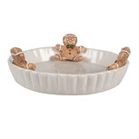 Clayre & Eef | Serveerschaal Wit Bruin ø 23x3 / 7 cm | 6CE1857W Clayre & Eef | Serveerschaal Wit Bruin ø 23x3 / 7 cm | 6CE1857W