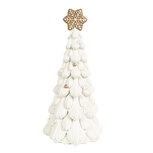 Clayre & Eef | Kerstdecoratie Beeld Kerstboom Wit Bruin ø 13x26 cm | 6PR4246 Clayre & Eef | Kerstdecoratie Beeld Kerstboom Wit Bruin ø 13x26 cm | 6PR4246