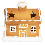 Clayre & Eef | Theelichthouder Kerst Huisje Bruin 11x8x10 cm | 6CE1804 Clayre & Eef | Theelichthouder Kerst Huisje Bruin 11x8x10 cm | 6CE1804